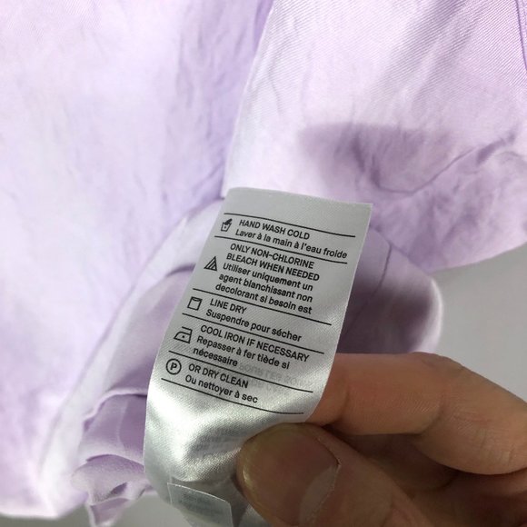 VINCE Pale Iris Lavender Double Layer Camisole Cami Crop Tank Top Size L - Picture 9 of 10